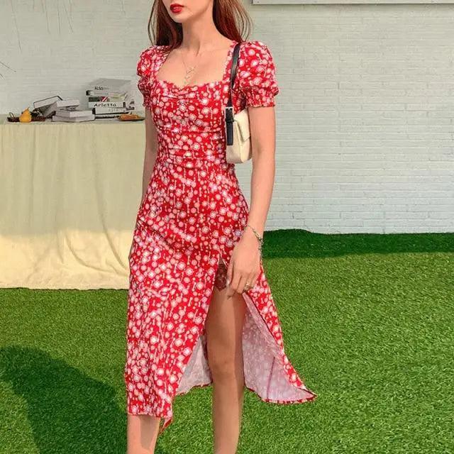 New Women Summer Fashion Square Neck Dress - Fashion Cute Dresses for women